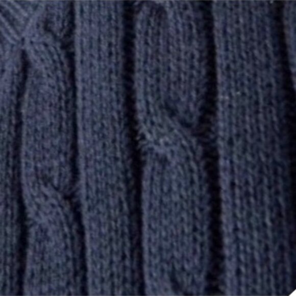 Girls Navy Blue Cable Knit Uniform Cardigan Sweater Crew Neck Button Up S M L XL - Picture 2 of 12